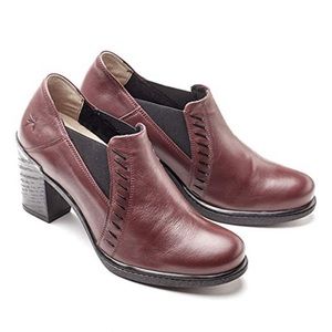 Dromedaris Gina Wine Leather Heeled Loafer | 40